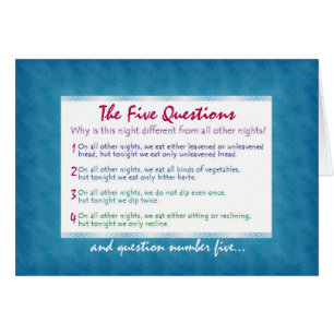 Cartão As cinco perguntas de Pesach