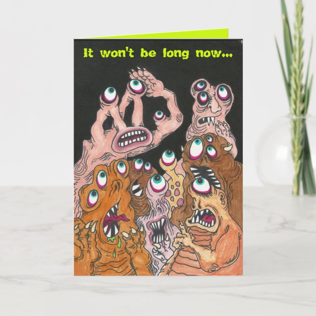 Cartão "AS COISAS ESTÃO PROCURANDO" Monstro de Incentivo (Frente)