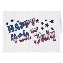 Cartão As Cores da Bandeira e Estrelas Americanas