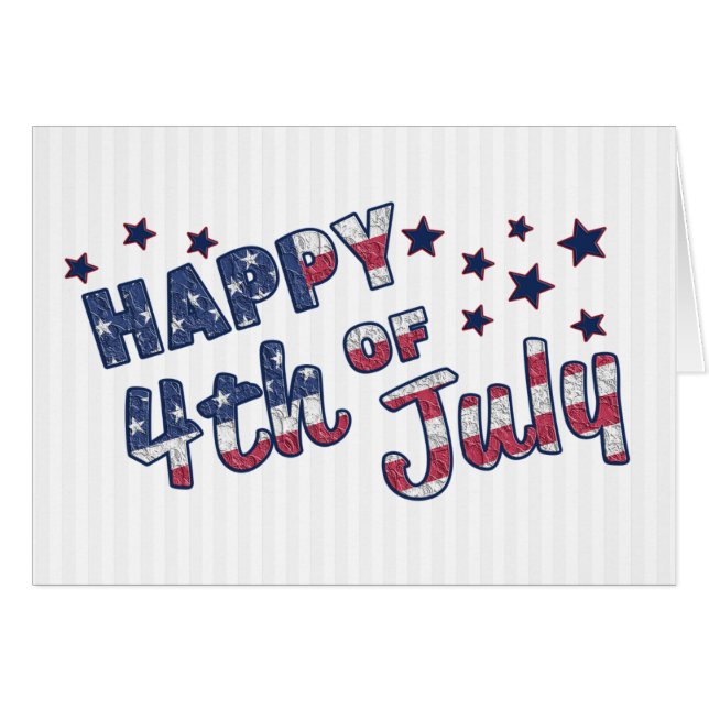 Cartão As Cores da Bandeira e Estrelas Americanas (Frente Horizontal)