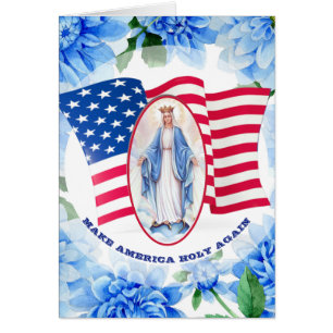 CARTÃO AS DÁLIAS AZUIS DA BANDEIRA AMERICANA ABENÇOARAM