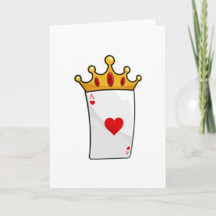 Cartão Ás de Copas com Coroa de Rainha
