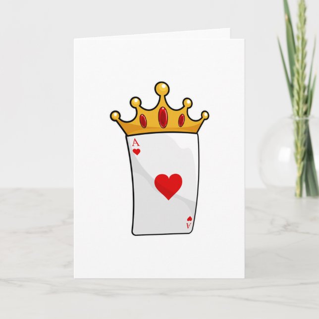Cartão Ás de Copas com Coroa de Rainha (Frente)