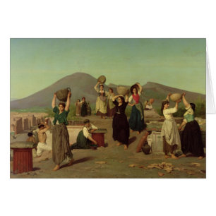 Cartão As escavações em Pompeii, 1865