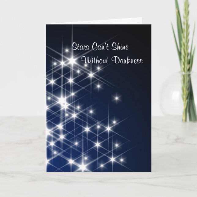 Cartão As estrelas não podem brilhar sem incentivo da (Frente)