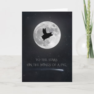 Cartão Às Estrelas Nas Asas De Um Porco