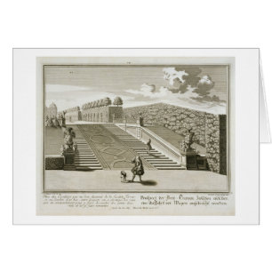 Cartão As etapas ao terraço do jardim, palácio do