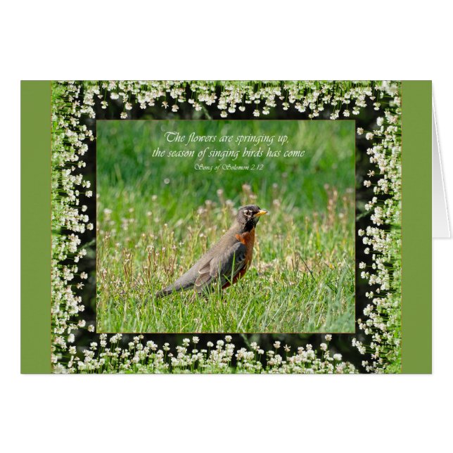 Cartão As flores estão surgindo com a nota Parakaleo (Frente horizontal)