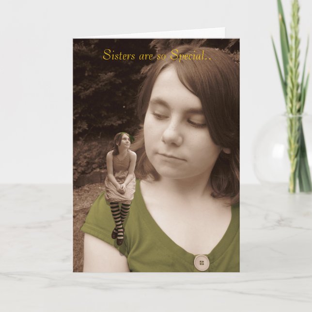 Cartão As irmãs são tão especiais. (Frente)