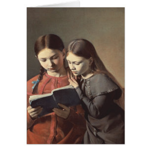 Cartão As irmãs Signe e Henriette do artista