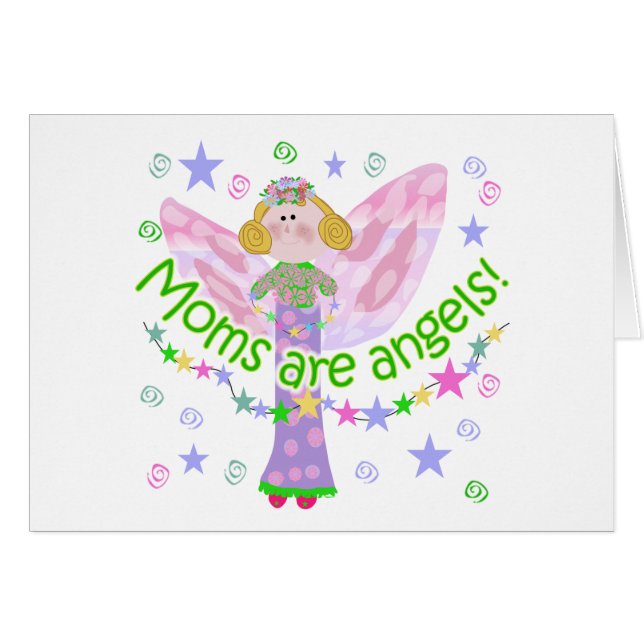 Cartão As mães são anjos (Frente Horizontal)