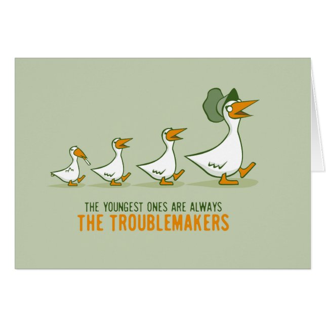 Cartão As mais novos são sempre os instigadores (Frente Horizontal)