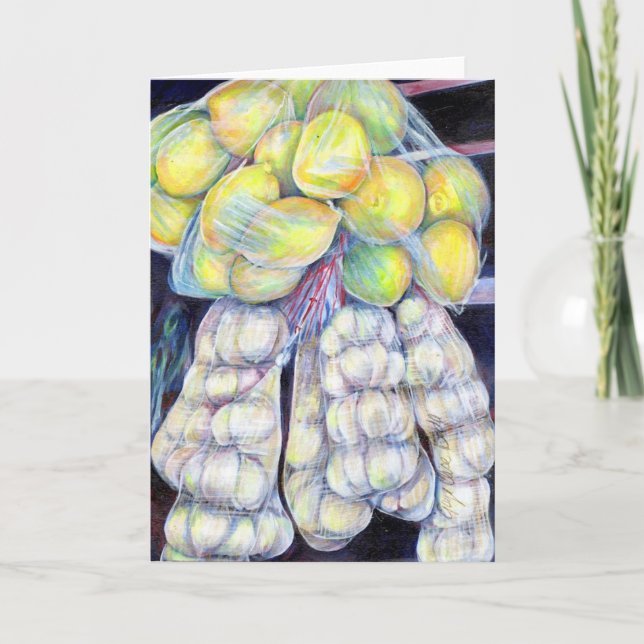 Cartão As Maravilhas Dos Mercados Molhados, Singapura Sau (Frente)