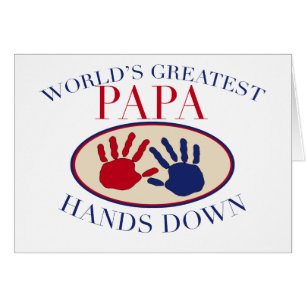 Cartão As melhores mãos da papá para baixo