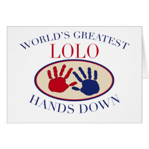 Cartão As melhores mãos de Lolo para baixo