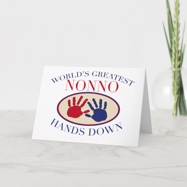 Cartão As melhores mãos de Nonno para baixo (Frente)