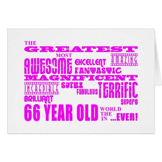 Cartão As melhores sessenta e seis meninas: Grandes (Frente Horizontal)