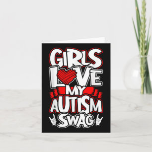 Cartão As Meninas Adoram O Meu Autismo, Engraçado Homem A