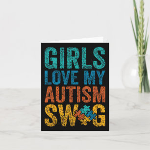 Cartão As Meninas Adoram O Meu Autismo Suportamento Aos A
