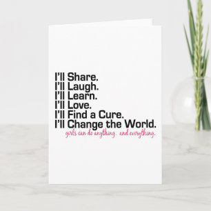 Cartão as meninas podem fazer qualquer coisa (poder femin