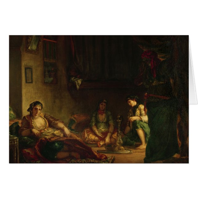 Cartão As mulheres de Argel em seu Harem, 1847-49 (Frente Horizontal)