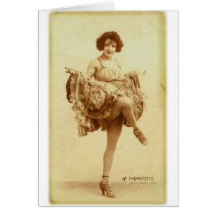 Cartão As mulheres retros do vintage francesas