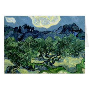 Cartão As oliveiras de Vincent van Gogh (1889)