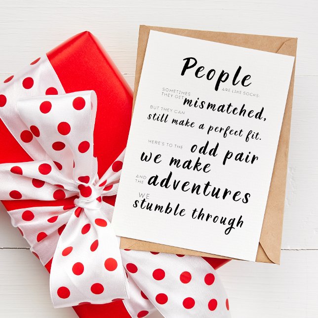 Cartão As pessoas são como meias, não têm correspondência (Criador carregado)