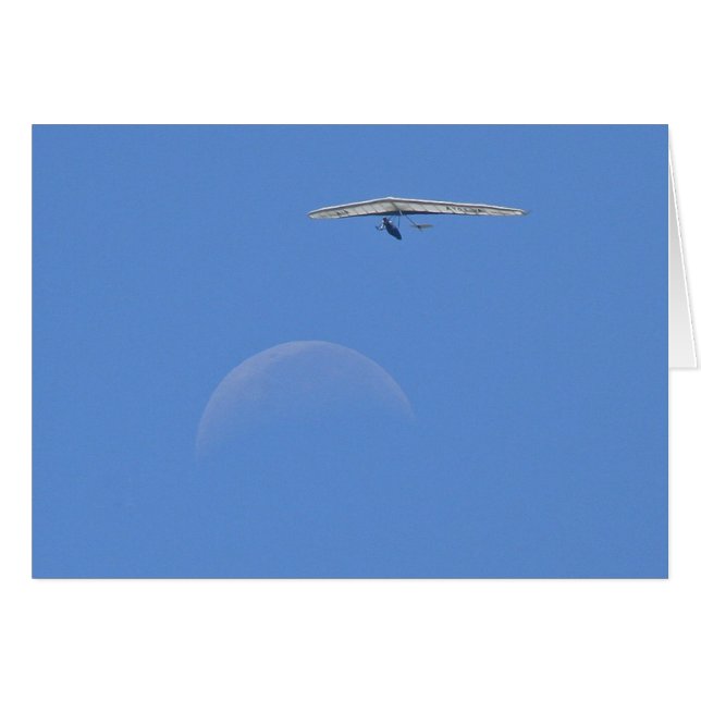 Cartão As pessoas voaram sobre a lua no meio-dia (Frente Horizontal)