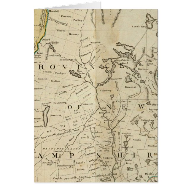Cartão As províncias da Baía de Massachusetts (Frente)