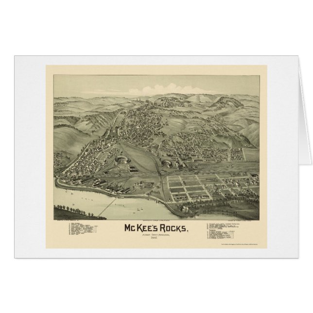 Cartão As rochas de McKee, mapa panorâmico do PA - 1901 (Frente Horizontal)