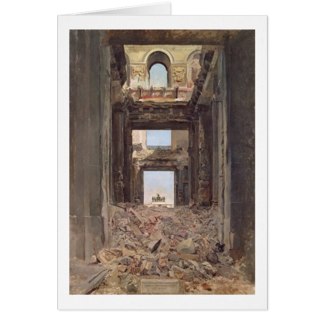 Cartão As ruínas do Tuileries, 1871 (Frente)