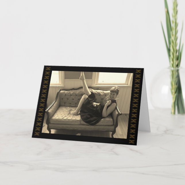 Cartão Às vezes eu finjo-me sou viagem do tempo (Frente)