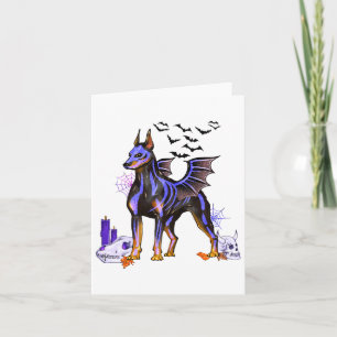 Cartão Asa de Doberman Cães Caveiras T e Velas Hall