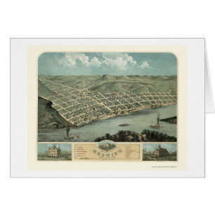 Cartão Asa vermelha, mapa panorâmico do manganês - 1868