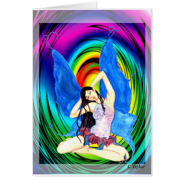 Cartão asas azuis fariy (Frente)