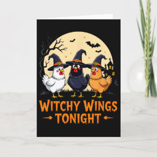 Cartão Asas Bruacas Esta Noite Frango Engraçado Halloween