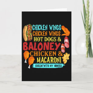 Cartão Asas De Frango Cachorros-Quentes E Frango Loney E