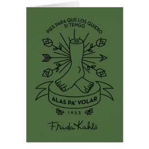 Cartão Asas de Frida Kahlo   a voar