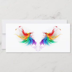 Cartão Asas Fluffy Rainbow