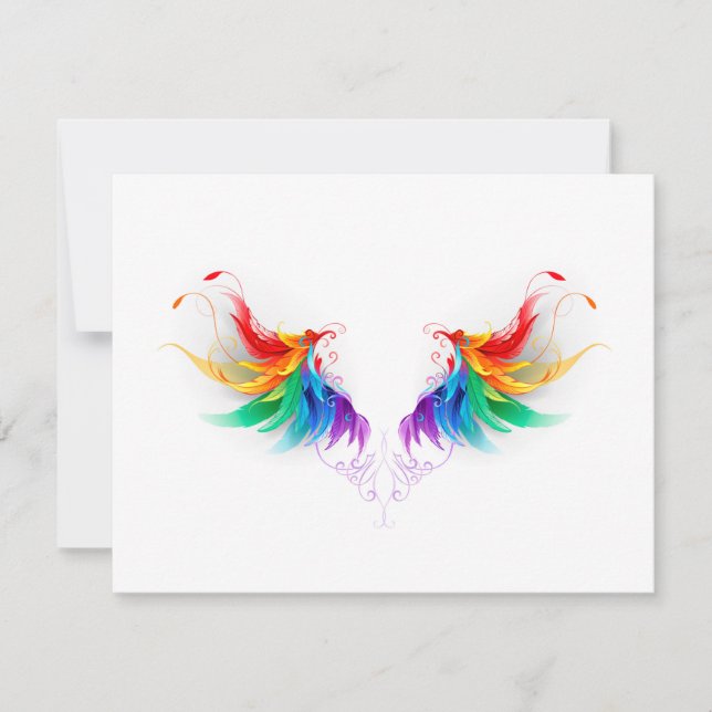 Cartão Asas Fluffy Rainbow (Frente)