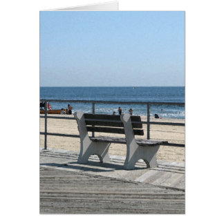 Cartão Asbury Park NJ Boardwalk - Lone Bench