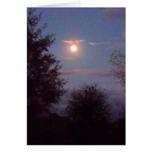 Cartão ascensão da Lua de Wolf de cheio ao anoitecer - nu