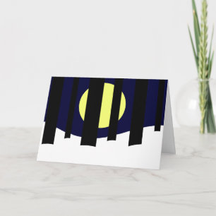 Cartão Ascensão da Lua perto da Floresta no inverno: Vazi