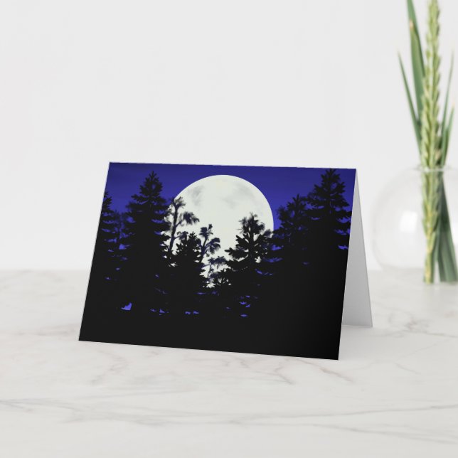 Cartão Ascensão de placa de saudação Lua de inverno (Frente)