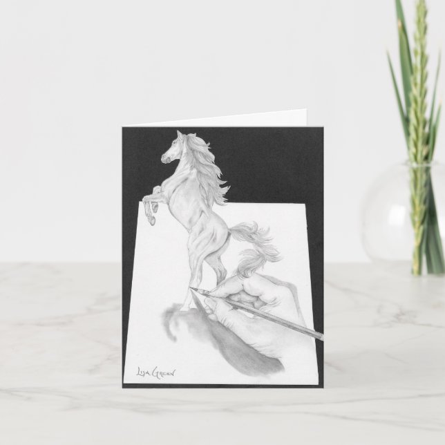 Cartão Ascensão De Stallion De Papel (Frente)