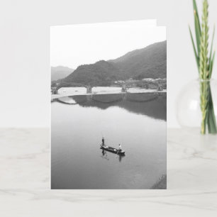 Cartão Asia, Japan, Iwakuni. Fishermen and historic 2