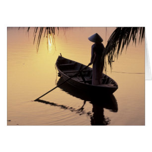 Cartão Ásia, Vietnã, Delta do Mekong, Can Tho. Noite