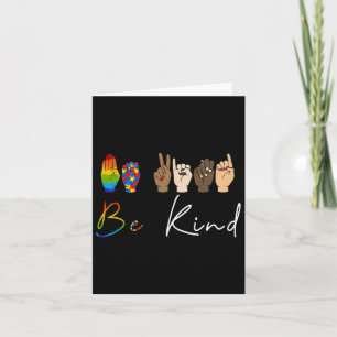 Cartão Asl Be Kind Autism Awarness Lgbt Prioridade W