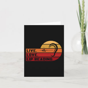 Cartão ASL Live Love Lip Lading Sign Language (Linguagem